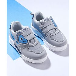 Cute Walk by Babyhug Sneaker with Velcro Closure & Animal Print - Grey