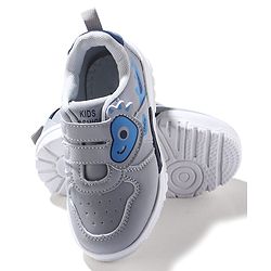 Cute Walk by Babyhug Sneaker with Velcro Closure & Animal Print - Grey