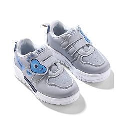 Cute Walk by Babyhug Sneaker with Velcro Closure & Animal Print - Grey