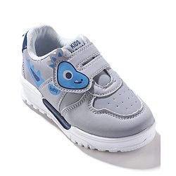 Cute Walk by Babyhug Sneaker with Velcro Closure & Animal Print - Grey