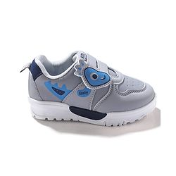 Cute Walk by Babyhug Sneaker with Velcro Closure & Animal Print - Grey