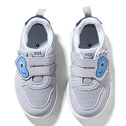 Cute Walk by Babyhug Sneaker with Velcro Closure & Animal Print - Grey