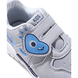 Cute Walk by Babyhug Sneaker with Velcro Closure & Animal Print - Grey