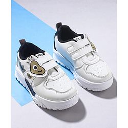 Cute Walk by Babyhug Sneaker with Velcro Closure & Animal Print - Grey