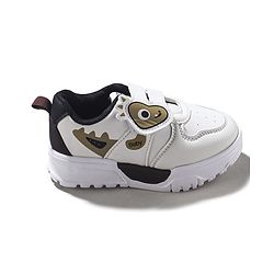 Cute Walk by Babyhug Sneaker with Velcro Closure & Animal Print - Grey