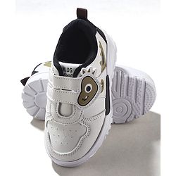 Cute Walk by Babyhug Sneaker with Velcro Closure & Animal Print - Grey