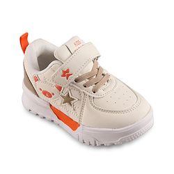 Cute Walk by Babyhug Solid Sneaker Shoes with Velcro Closure - Beige