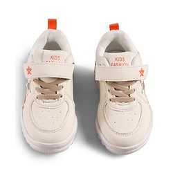 Cute Walk by Babyhug Solid Sneaker Shoes with Velcro Closure - Beige