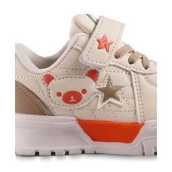 Cute Walk by Babyhug Solid Sneaker Shoes with Velcro Closure - Beige