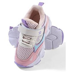 Cute Walk By Babyhug Velcro Closure Sneakers With Lace Detailing - Pink