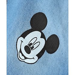 Babyhug Disney Single Jersey Knit Half Sleeves T-Shirt & Short Set With Suspender & Mickey Mouse Graphics - White & Blue
