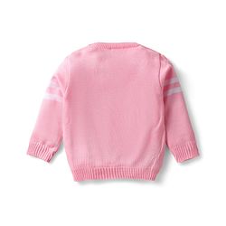 Babyhug Knitted Full Sleeves Sweater Set with Bunny Design - Pink