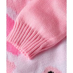 Babyhug Knitted Full Sleeves Sweater Set with Bunny Design - Pink