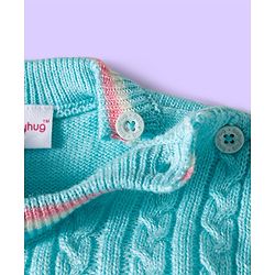 Babyhug Knit Full Sleeves Sweater Set with Cable Knit Design - Light Blue