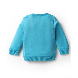 Babyhug Knitted Full Sleeves Sweater Set with Bunny Design - Pink & Light Blue
