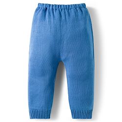 Babyhug Knit Full Sleeves Pullover Sweater Set with Star Design - Blue