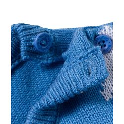 Babyhug Knit Full Sleeves Pullover Sweater Set with Star Design - Blue