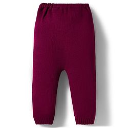 Babyhug Knitted Full Sleeves Striped Sweater Set - Wine & White