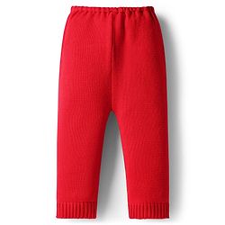 Babyhug Knit Full Sleeves Pullover Sweater Set With Floral Design - Red