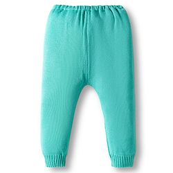 Babyhug Knit Full Sleeves Pullover Sweater Set with Heart Design - Aqua Blue