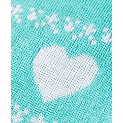 Babyhug Knit Full Sleeves Pullover Sweater Set with Heart Design - Aqua Blue