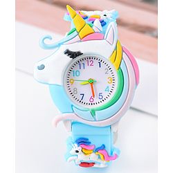 Babyhug Unicorn Shaped Analog Watch Free Size - Light Blue