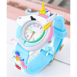 Babyhug Unicorn Shaped Analog Watch Free Size - Light Blue