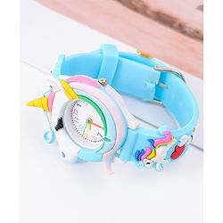 Babyhug Unicorn Shaped Analog Watch Free Size - Light Blue