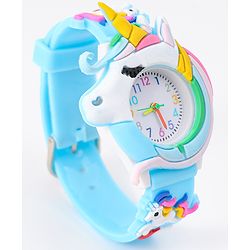Babyhug Unicorn Shaped Analog Watch Free Size - Light Blue