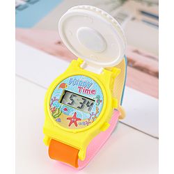 Babyhug Free Size Digital Watch With Floral Applique - Multicolour