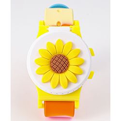 Babyhug Free Size Digital Watch With Floral Applique - Multicolour