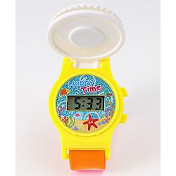 Babyhug Free Size Digital Watch With Floral Applique - Multicolour