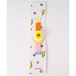 Babyhug Free Size Digital Watch With Floral Applique - Multicolour