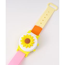 Babyhug Free Size Digital Watch With Floral Applique - Multicolour