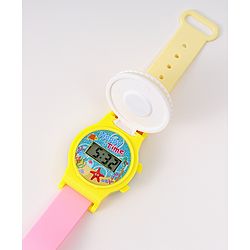 Babyhug Free Size Digital Watch With Floral Applique - Multicolour
