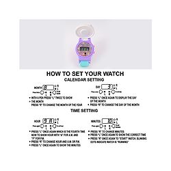 Babyhug FLip Top Digital Watch with Pengu Applique & Doggo Print - Light Blue & Lilac