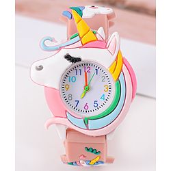 Babyhug Unicorn Shaped Analog Watch Free Size - Light Blue