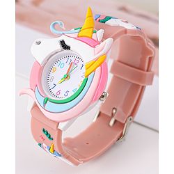 Babyhug Unicorn Shaped Analog Watch Free Size - Light Blue