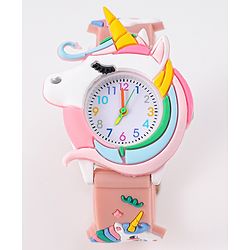 Babyhug Unicorn Shaped Analog Watch Free Size - Light Blue