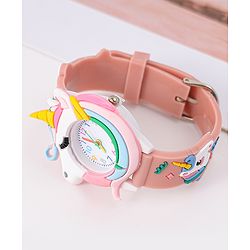 Babyhug Unicorn Shaped Analog Watch Free Size - Light Blue