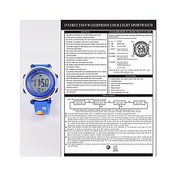 Babyhug Free Size Digital Watch with Dino Applique - Blue