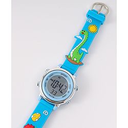 Babyhug Free Size Digital Watch with Dino Applique - Blue