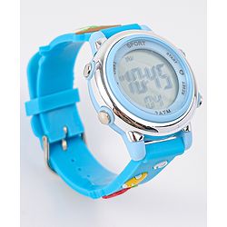 Babyhug Free Size Digital Watch with Dino Applique - Blue