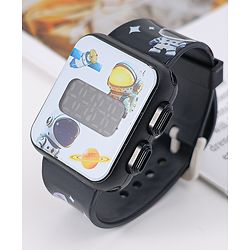 Babyhug Digital Watch With Space Theme Free Size - Black