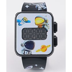 Babyhug Digital Watch With Space Theme Free Size - Black