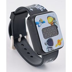 Babyhug Digital Watch With Space Theme Free Size - Black