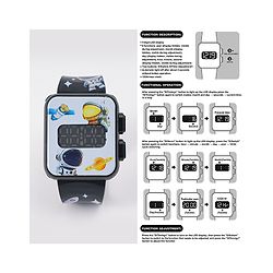 Babyhug Digital Watch With Space Theme Free Size - Black