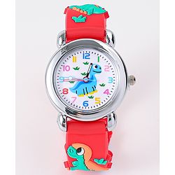 Babyhug Analog Watch with Dino Design - Red