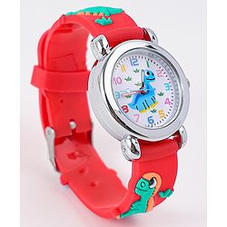 Babyhug Analog Watch with Dino Design - Red