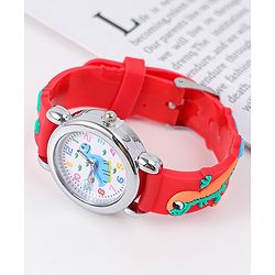 Babyhug Analog Watch with Dino Design - Red